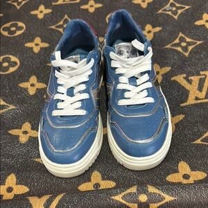 Stylish Blue free people women’s “thirty retro love sneakers”